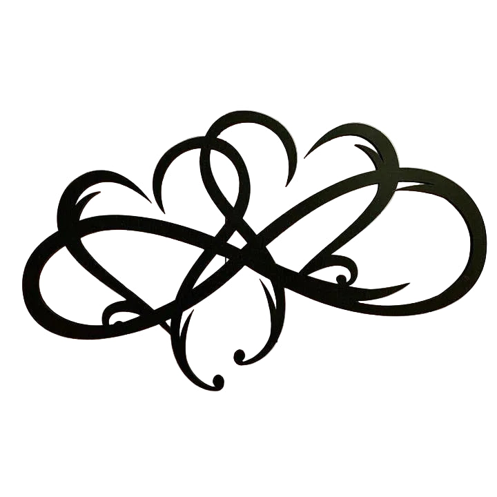 Metal Wall Art | Infinity Heart Design | Iron Rod Construction