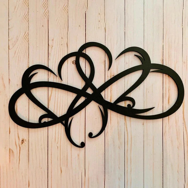 Metal Wall Art | Infinity Heart Design | Iron Rod Construction