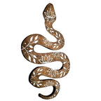 Wall Art | Carved Snake & Lotus Motif | Handcrafted Wood Panel