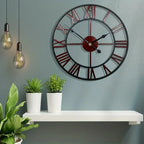 Wall Clock | Copper-Red Metal Finish | Silent Quartz Movement