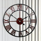 Wall Clock | Copper-Red Metal Finish | Silent Quartz Movement