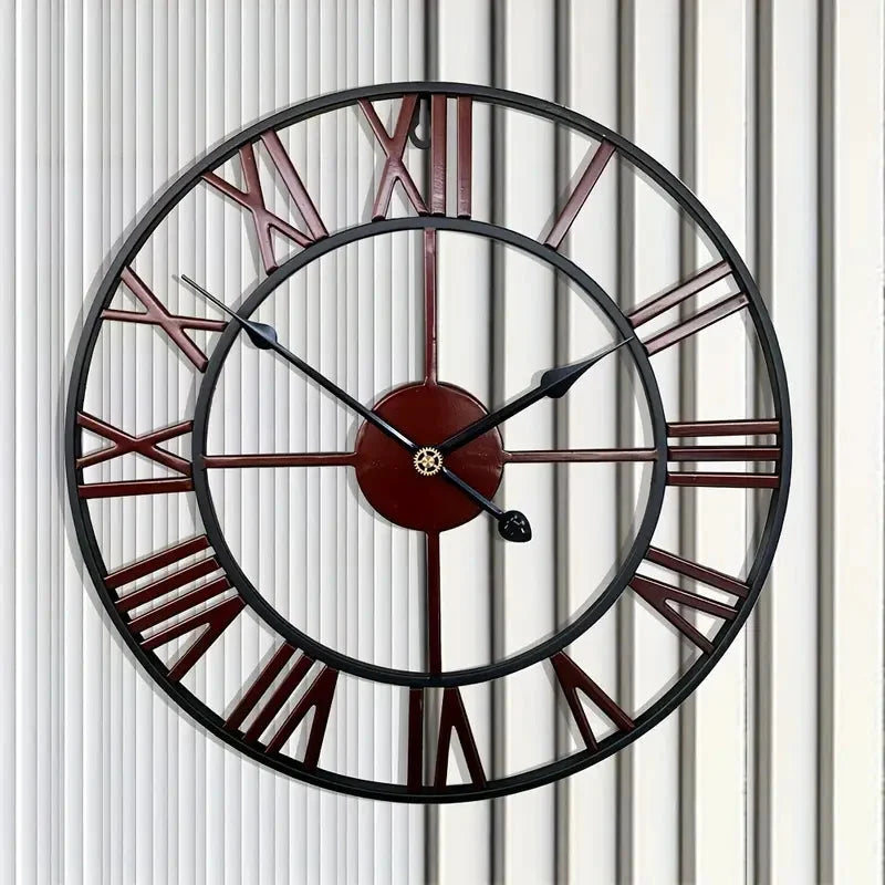 Wall Clock | Copper-Red Metal Finish | Silent Quartz Movement