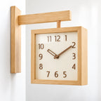 Wall Clock | Dual-Sided Solid Wood & Glass