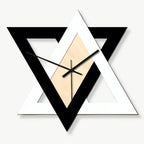 Wall Clock | Geometric Black & White Triangle