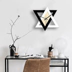 Wall Clock | Geometric Black & White Triangle