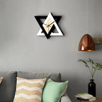 Wall Clock | Geometric Black & White Triangle
