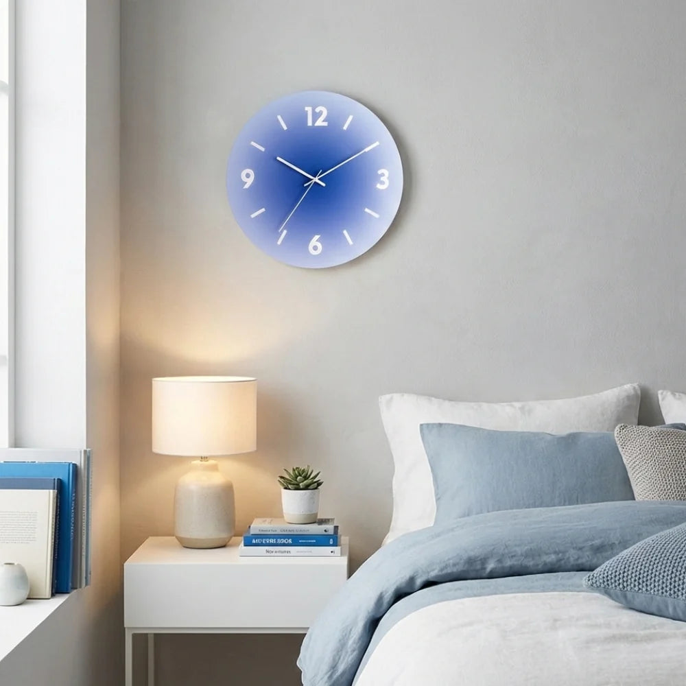 Wall Clock | Glass Case & Acrylic Dial Silent Quartz Movement | 30 cm Diameter