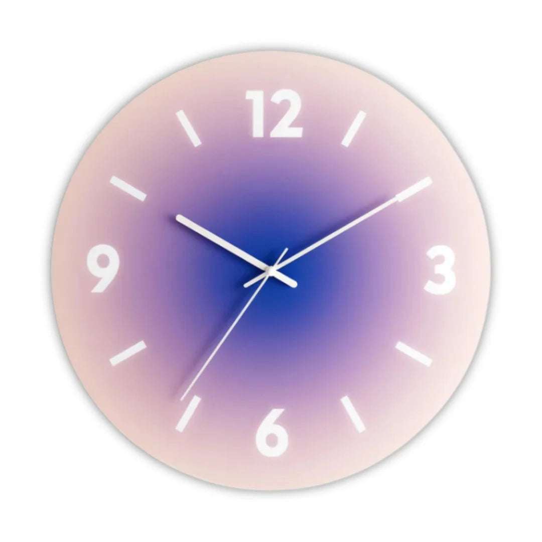 Wall Clock | Glass Case & Acrylic Dial Silent Quartz Movement | 30 cm Diameter