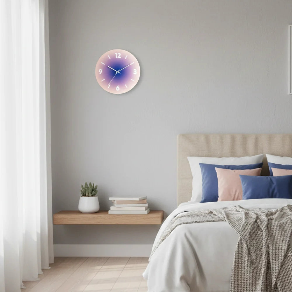 Wall Clock | Glass Case & Acrylic Dial Silent Quartz Movement | 30 cm Diameter