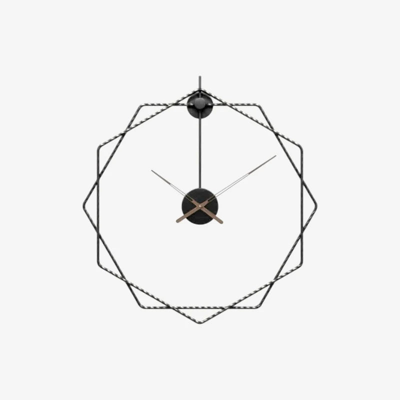 Wall Clock | Hexagonal Metal Double-Frame | 50/60 cm