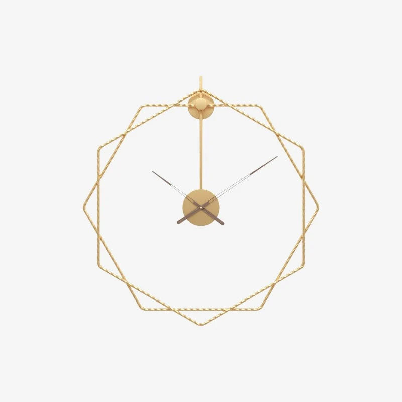 Wall Clock | Hexagonal Metal Double-Frame | 50/60 cm
