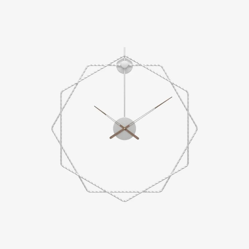 Wall Clock | Hexagonal Metal Double-Frame | 50/60 cm