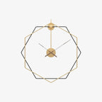 Wall Clock | Hexagonal Metal Double-Frame | 50/60 cm