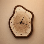 Wall Clock | Irregular Ring & Wood-Grain Finish, Silent Movement