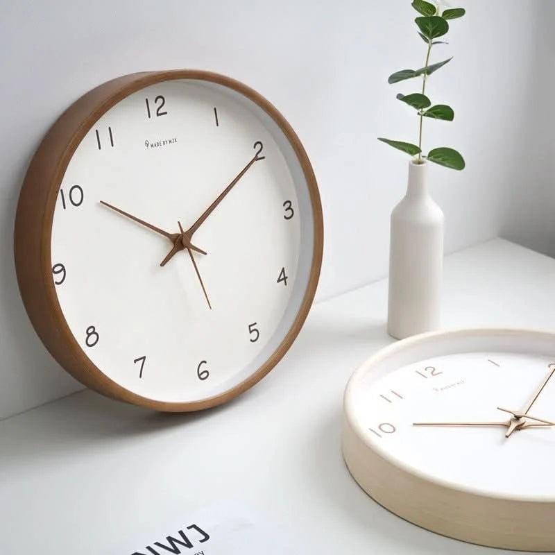 Wall Clock | Minimalist Silent & Solid Wood | 10 Inch