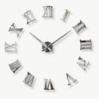 Wall Clock | Roman Numeral Sticker Design | Silent Quartz Movement
