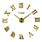 Wall Clock | Roman Numeral Sticker Design | Silent Quartz Movement