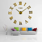 Wall Clock | Roman Numeral Sticker Design | Silent Quartz Movement