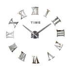 Wall Clock | Roman Numeral Sticker Design | Silent Quartz Movement