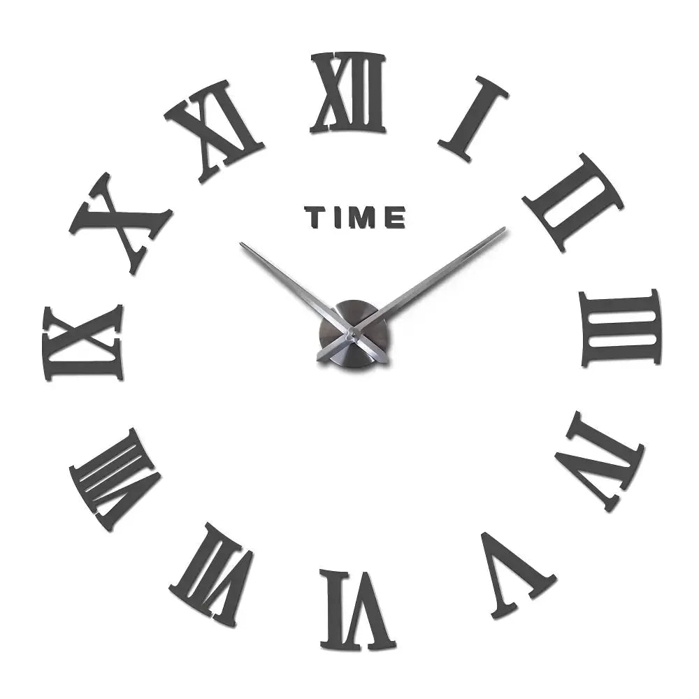 Wall Clock | Roman Numeral Sticker Design | Silent Quartz Movement