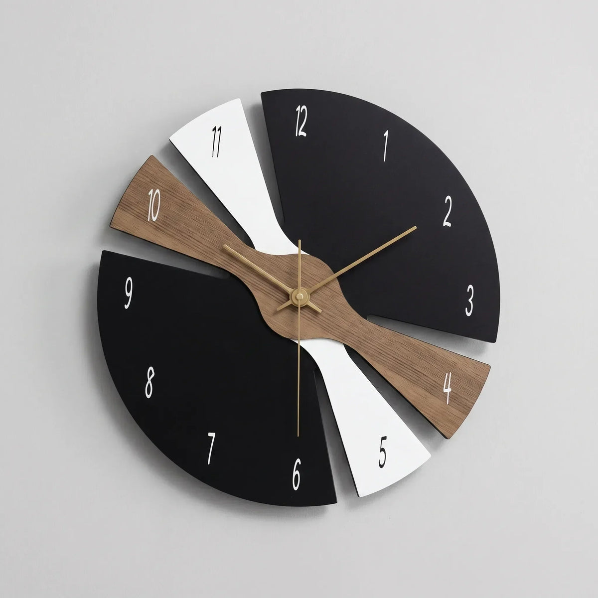Wall Clock | Sculptural Segmented Dial & Silent Mechanism | 25 cm Diameter