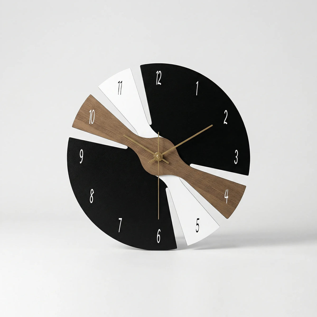 Wall Clock | Sculptural Segmented Dial & Silent Mechanism | 25 cm Diameter