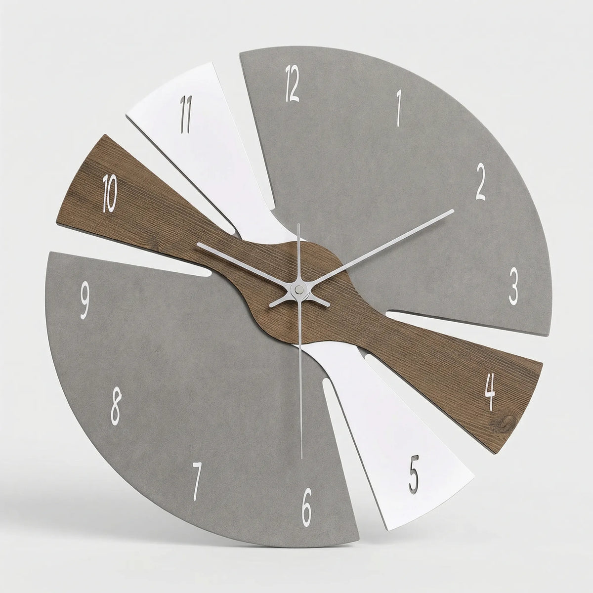 Wall Clock | Sculptural Segmented Dial & Silent Mechanism | 25 cm Diameter