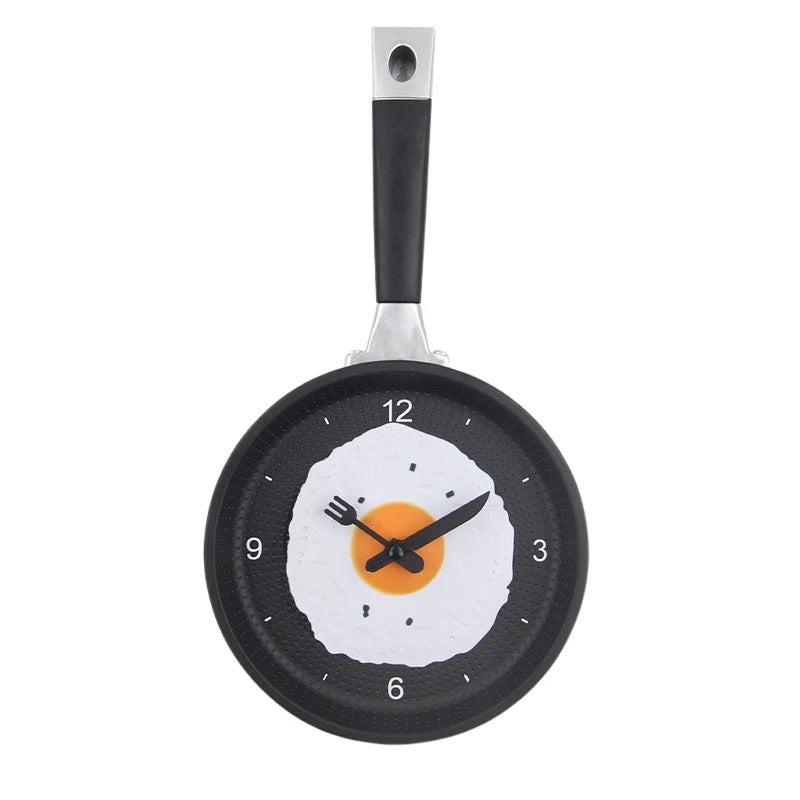 Wall Clock | Frying Pan Shape with Fried Egg | ABS Construction