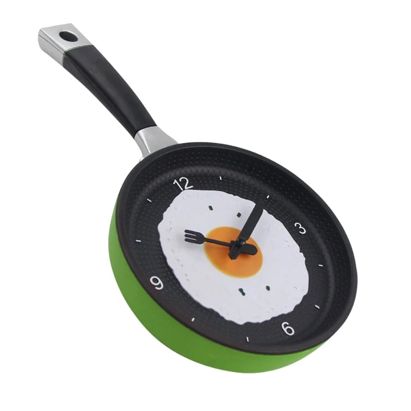 Wall Clock | Frying Pan Shape with Fried Egg | ABS Construction