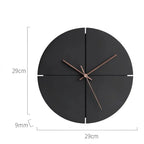 Wall Clock | Silent Movement, Black Wood & Bamboo | 28 cm