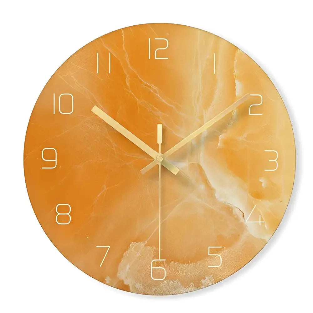 Wall Clock | Silent Quartz Movement & Glass Face | 12-Inch