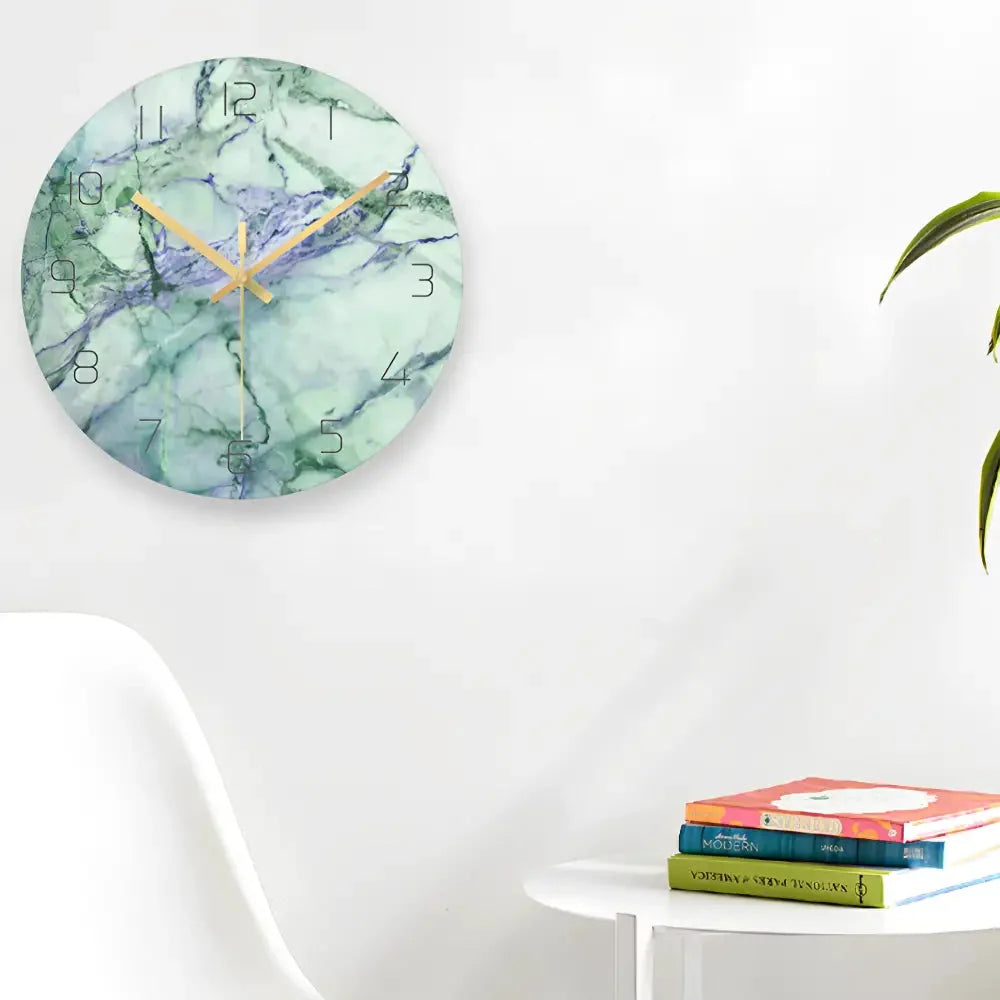 Wall Clock | Silent Quartz Movement & Glass Face | 12-Inch