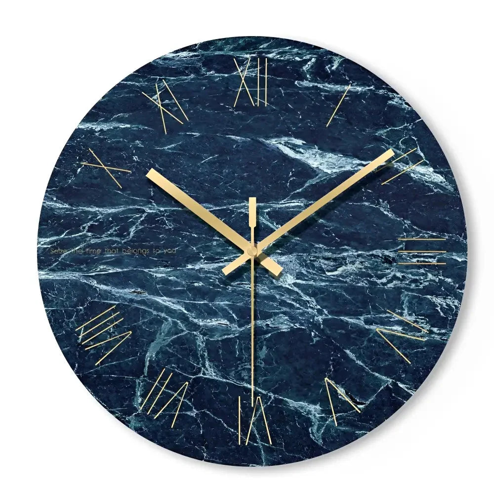 Wall Clock | Silent Quartz Movement & Glass Face | 12-Inch