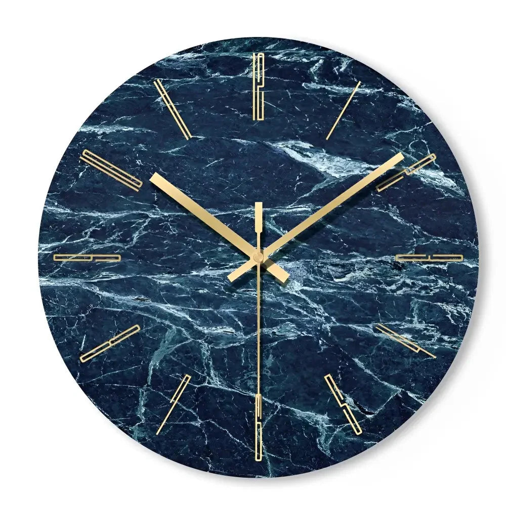 Wall Clock | Silent Quartz Movement & Glass Face | 12-Inch