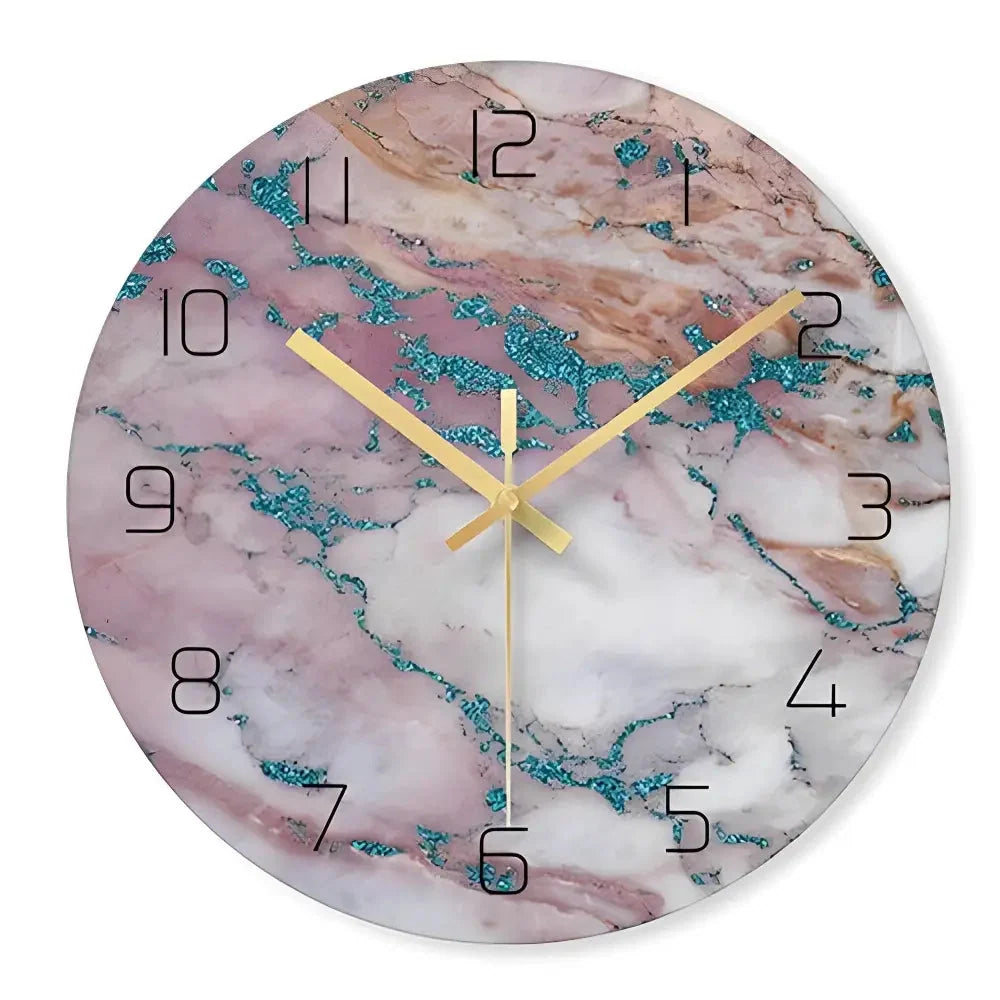 Wall Clock | Silent Quartz Movement & Glass Face | 12-Inch