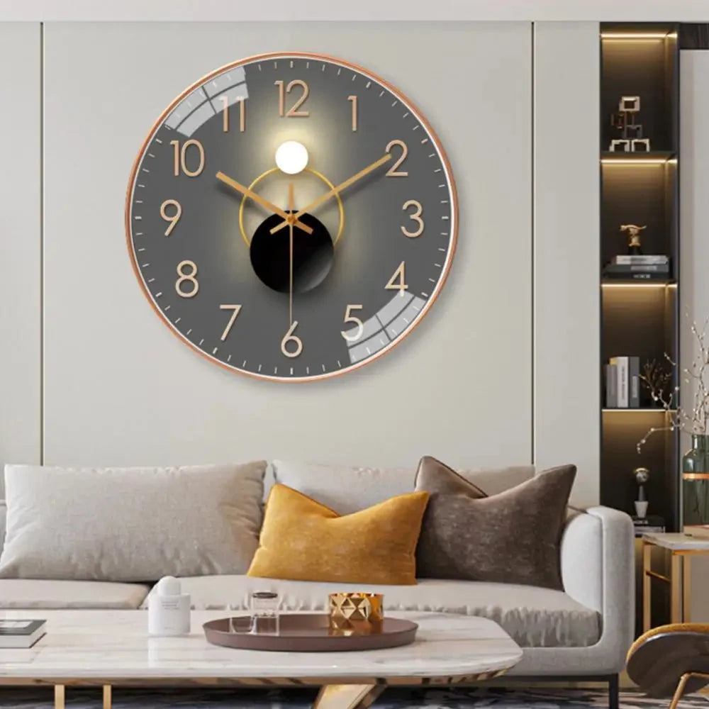 Wall Clock | Silent Quartz Movement | Light & Shadow Design