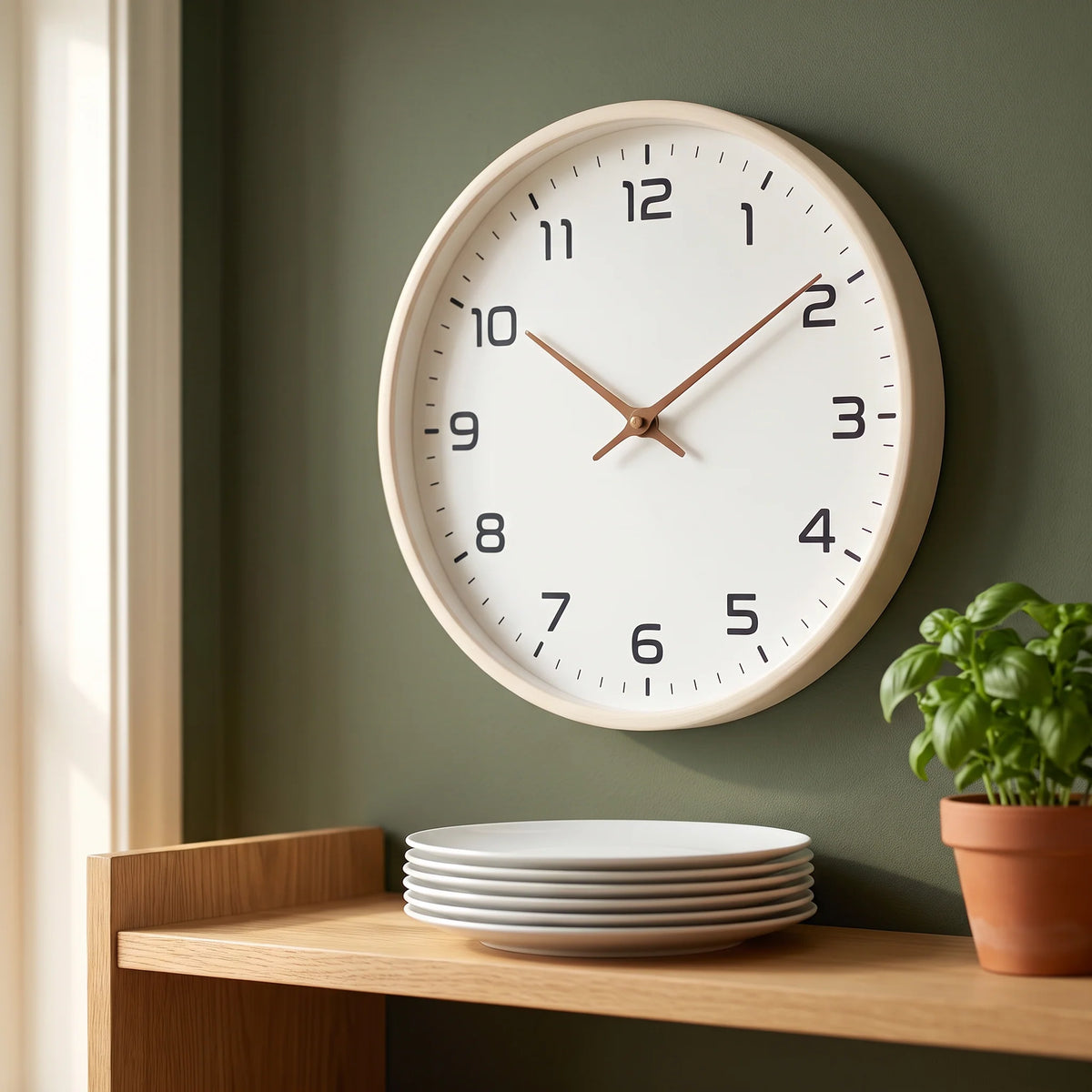 Wall Clock | Silent Quartz Movement & Wooden Frame