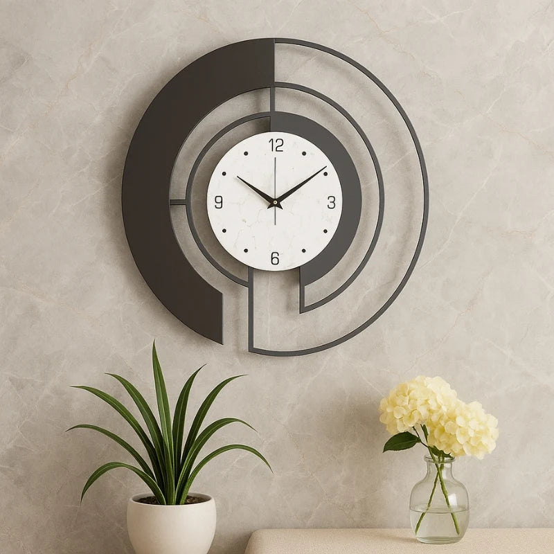 Wall Clock | Slim Round Flat Dial & Hidden Mounting