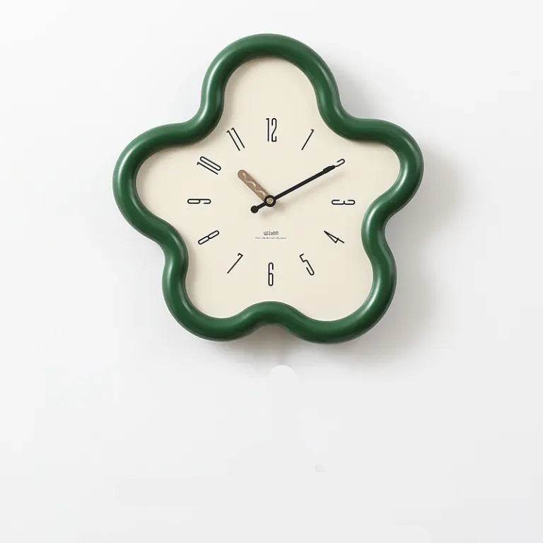 Wall Clock | 3D Floral Design with Pendulum | MDF & Acrylic, Silent Sweep