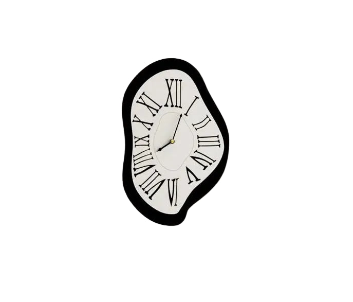 Wall Clock | Distorted Roman Numerals | Acrylic Face & Silent Movement