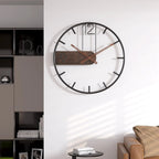 Wall Clock | Walnut Wood Ring & Metal Frame | Silent Quartz Movement
