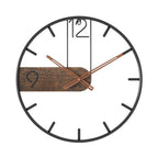 Wall Clock | Walnut Wood Ring & Metal Frame | Silent Quartz Movement