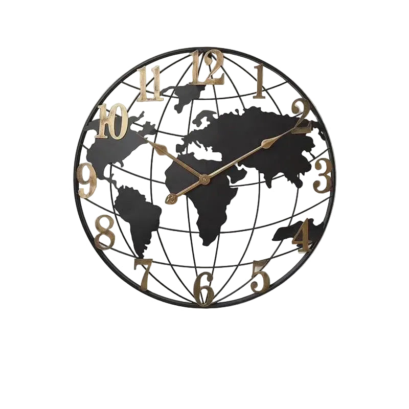 Wall Clock | World Map Design | Silent Quartz Movement, 60 cm