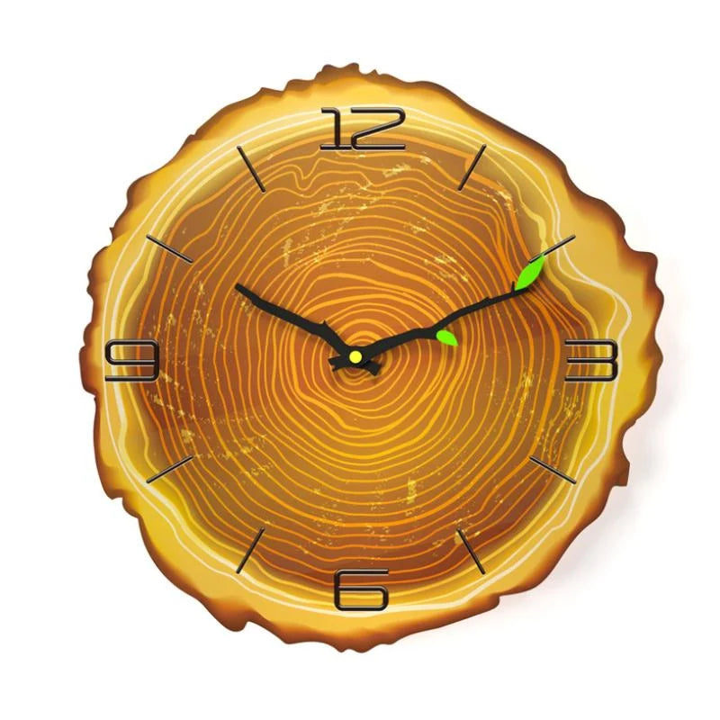 Wall Clock | Wood Growth Rings & Silent Movement | 30 cm