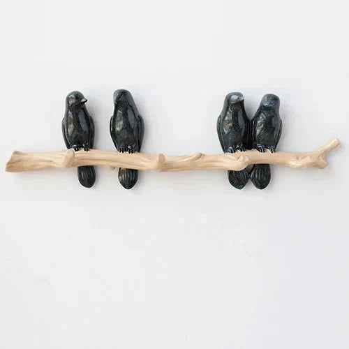 Wall Coat Rack | Resin & Bird Motif