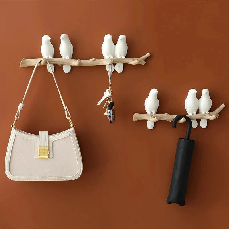 Wall Coat Rack | Resin & Bird Motif