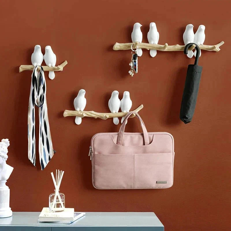 Wall Coat Rack | Resin & Bird Motif