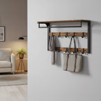 Wall Coat Rack | Shelf, Hooks & Clothes Rail | Space-Saving