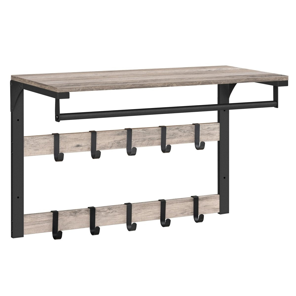 Wall Coat Rack | Shelf, Hooks & Clothes Rail | Space-Saving