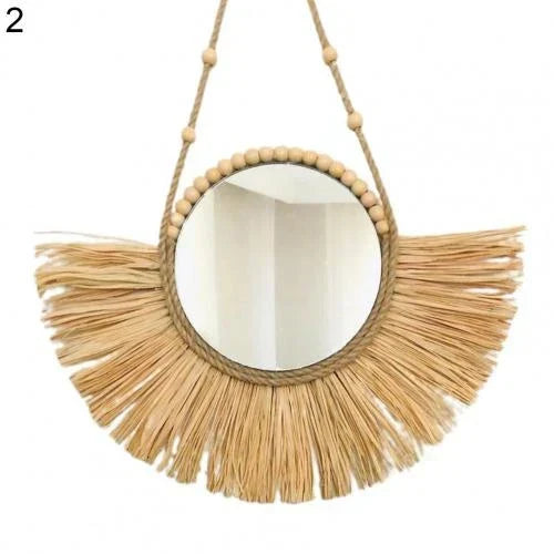 Wall Hanging | Boho Handmade Raffia & Bamboo Loop